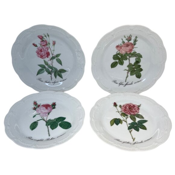 4 Hutschenreuther Viktoria Rose Salad Decorator Plates Germany 7 1/2" - Picture 1 of 7